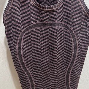 lululemon athletica Sleeveless Chevron Knit Top in Plum and Black
